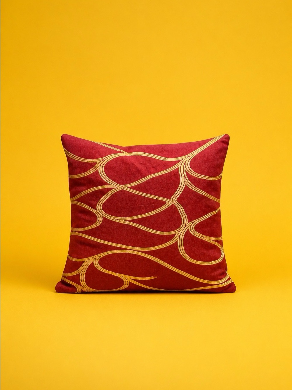 Decorative burgundy and Gold Accent Pillow Cover - Unbranded